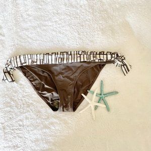 NWOT Size Large brown/white full coverage bikini bottom